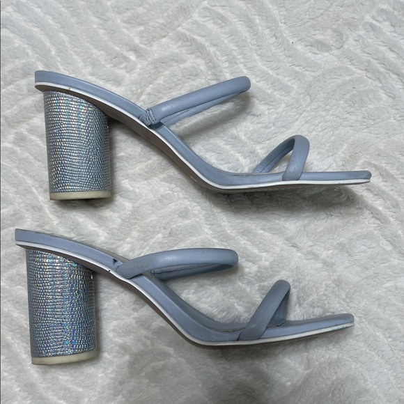 Dolce Vita Noles Light Blue Silver Block Heel Sandals 7.5 - Picture 8 of 14